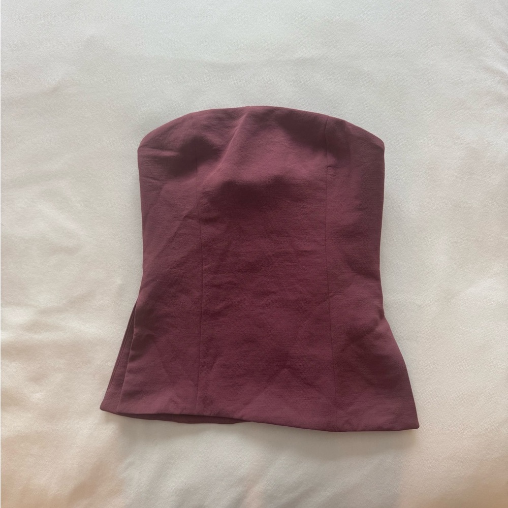 Wilfred Strapless Top in Deep Burgundy - WORN ONCE